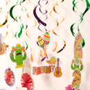 24Pcs Mexican Fiesta Hanging Swirl Decorations for Fiesta Taco Bar Party Decor