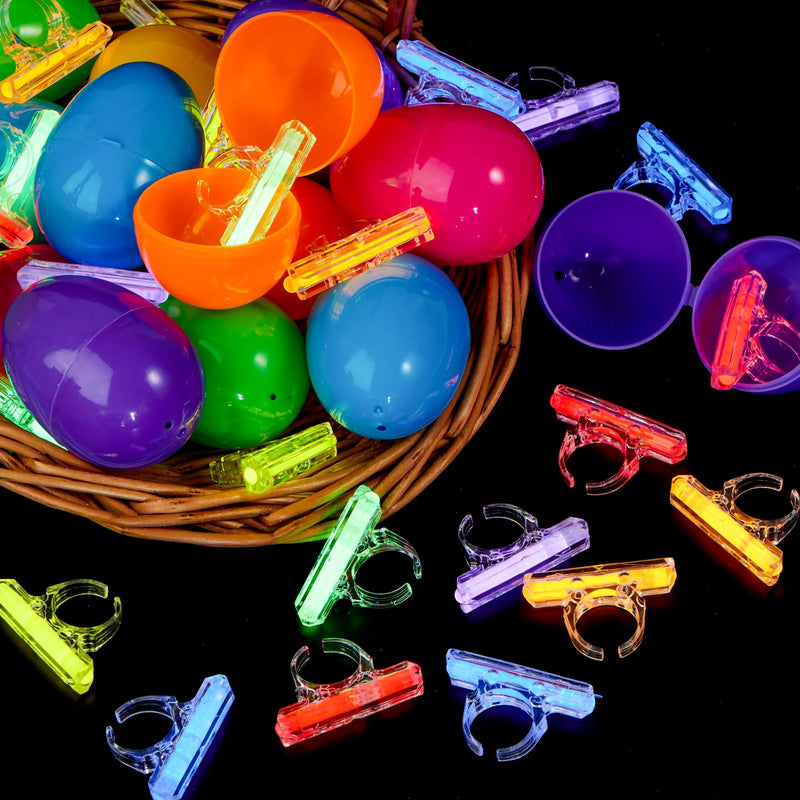 24Pcs Pre-Filled Easter Eggs with Glow Stick Rings