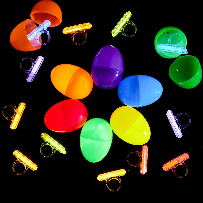 24Pcs Pre-Filled Easter Eggs with Glow Stick Rings