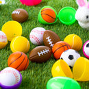 24Pcs Pre-Filled Easter Eggs with Sports Stress Balls Squishy Toy, Kids Easter Egg Hunt