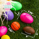 24Pcs Pre-Filled Easter Eggs with Sports Stress Balls Squishy Toy, Kids Easter Egg Hunt