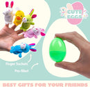 24 Pcs Prefilled Easter Eggs with Animal Finger Puppets for Kids Party & Hunt