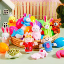 24 Pcs Prefilled Easter Eggs with Animal Finger Puppets for Kids Party & Hunt