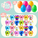 24Pcs Prefilled Easter Eggs with Axolotl Squishy Toys for Egg Hunt, Party Favors & Basket Stuffers