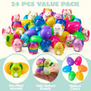 24Pcs Prefilled Easter Eggs with Axolotl Squishy Toys for Egg Hunt, Party Favors & Basket Stuffers