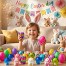 24Pcs Prefilled Easter Eggs with Axolotl Squishy Toys for Egg Hunt, Party Favors & Basket Stuffers