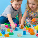 24Pcs Prefilled Easter Eggs with Cute Animal Mochi Squishy Toys for Egg Hunt, Basket Stuffers & Party Favors