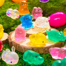 24Pcs Prefilled Easter Eggs with Cute Animal Mochi Squishy Toys for Egg Hunt, Basket Stuffers & Party Favors