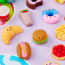 24Pcs Prefilled Easter Eggs with Fast Food & Dessert Mochi Squishy Toys for Egg Hunt, Party Favors & Basket Stuffers