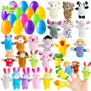 24 Pcs Prefilled Easter Eggs with Finger Puppets for Kids Party & Hunt
