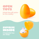 24Pcs Prefilled Easter Eggs with Mochi and pop Bubble Keychains for Kids to Egg Hunt