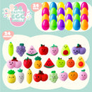 24Pcs Prefilled Eggs with Fruit Mochi, Diverse Fruit Themed Mochi Filler for Easter Egg Hunt