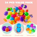 24Pcs Prefilled Eggs with Fruit Mochi, Diverse Fruit Themed Mochi Filler for Easter Egg Hunt