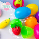 24Pcs Prefilled Eggs with Fruit Mochi, Diverse Fruit Themed Mochi Filler for Easter Egg Hunt