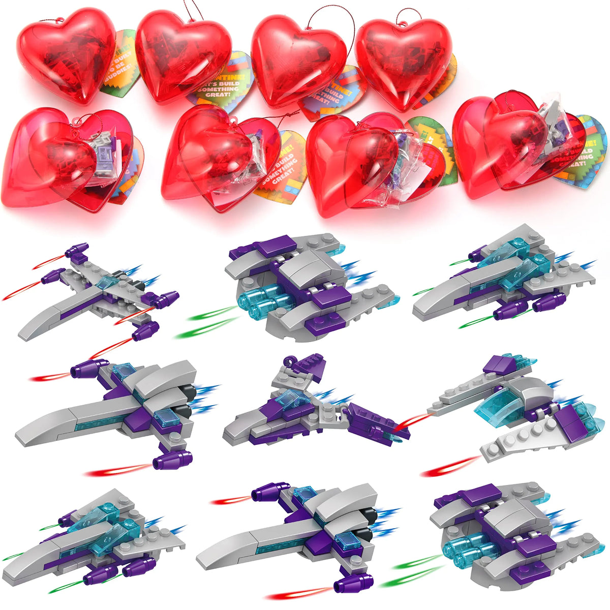 数量限定 Heart FMフレッシャーズSET！ Valentines Day Prefilled Hearts With Spaceship Building Blocks(24