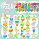 24Pcs Prefilled Printed Eggs with Pop Keychain Fidget for Easter Egg Hunt