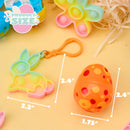 24Pcs Prefilled Printed Eggs with Pop Keychain Fidget for Easter Egg Hunt