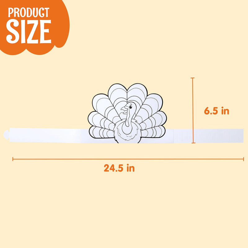 24Pcs Thanksgiving Coloring Headbands for Party Decoration Supplies