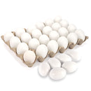 24 Pcs Unpainted White Wooden Easter Eggs for DIY Decor & Easter Hunt