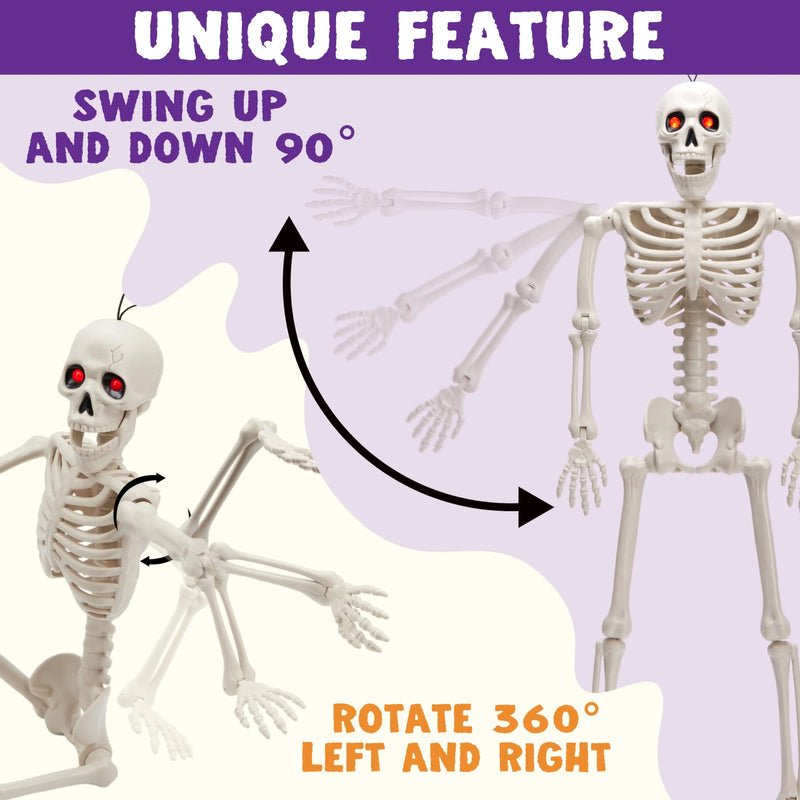 24in Halloween Skeleton Full Body Human Plastic Bones