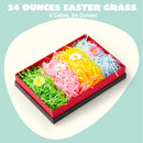 24oz (680g) Multicolor Rainbow Easter Grass, Recyclable Paper Grass Shred Pastel Colors