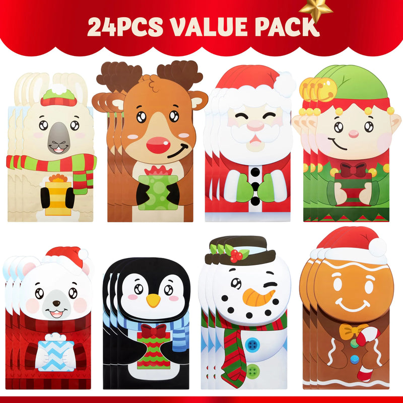 Christmas Die-Cut Flip Over Treat Bags, 24 pcs