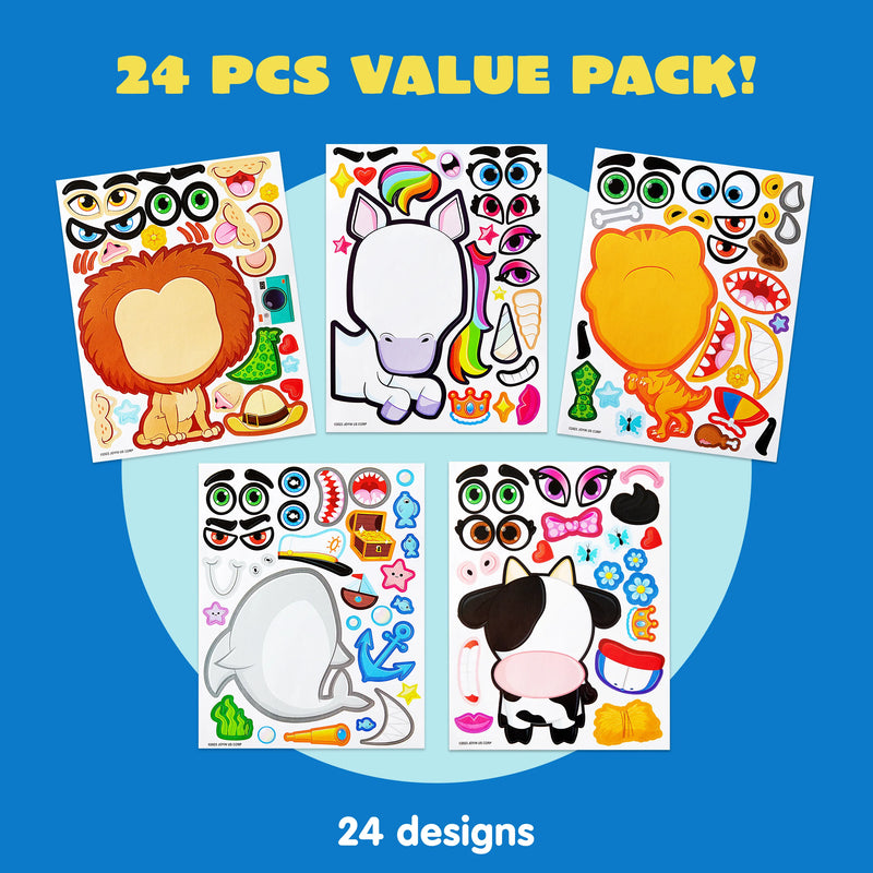 24 pcs Make-a-face Sticker Sheets
