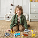 24pcs Safari Animal Building Blocks with Valentines Day Cards for Kids-Classroom Exchange Gifts