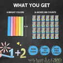 288 Count Mini Chalk Set for Kids, Non-Toxic Mini Chalks for Boys Girls 3+ (24 Boxes)