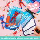 28 Pack Valentine’s Day Ninja Sticky Man with Cards, Classroom Exchange Gift for Kids