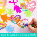28 Pack Valentine’s Day Sticky Hands with Cards, Classroom Exchange Gift for Kids