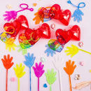 28 Pack Valentine’s Day Sticky Hands with Cards, Classroom Exchange Gift for Kids