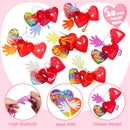 28 Pack Valentine’s Day Sticky Hands with Cards, Classroom Exchange Gift for Kids