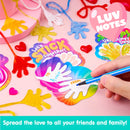 28 Pack Valentine’s Day Sticky Hands with Cards, Classroom Exchange Gift for Kids