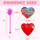 28 Pack Valentine’s Day Sticky Hands with Cards, Classroom Exchange Gift for Kids