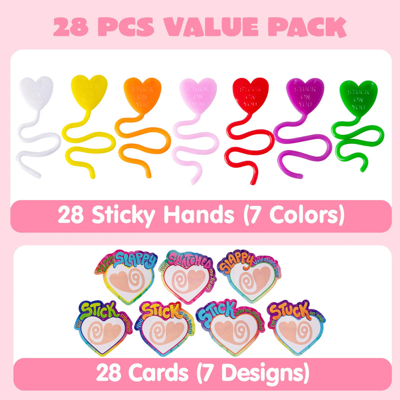 28 Pack Valentine’s Day Sticky Heart Toys Gift for Kids Classroom Exchange