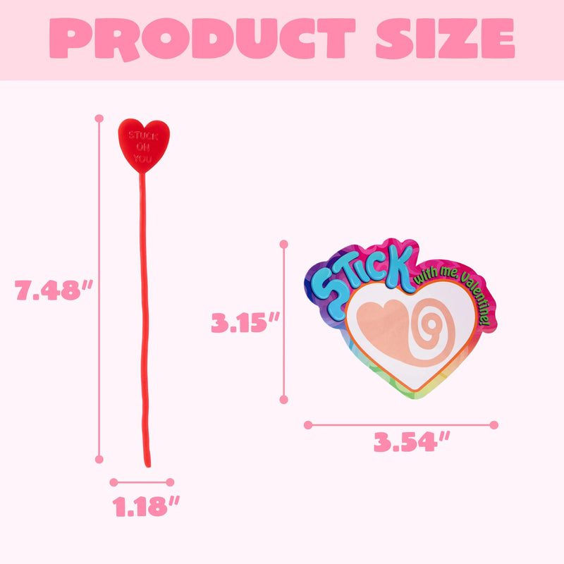 28 Pack Valentine’s Day Sticky Heart Toys Gift for Kids Classroom Exchange