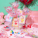 28 Packs Giant Valentine Lollipop Stationery Set with Cards, Includes Pencils Erasers Stampers Sharpener Stickers