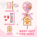 28 Packs Giant Valentine Lollipop Stationery Set with Cards, Includes Pencils Erasers Stampers Sharpener Stickers
