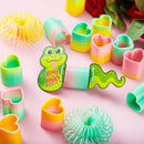 28 Packs Valentine’s Day Critter Kind Gift Cards with Colored Springs for Kids Classroom Exchange