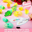 28 Packs Valentine’s Day Critter Kind Gift Cards with Colored Springs for Kids Classroom Exchange