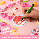 28 Packs Valentine’s Day Gift Cards with Candy Mochi Squishy Toys for Kids Classroom Gift Exchange