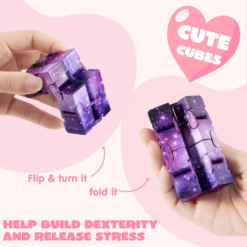 28 Packs Valentine’s Day Gift Cards with Infinity Magic Cube Pressure Release Fidget Toys