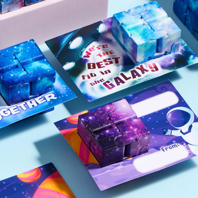 JOYIN 28 Packs Valentines Day Gift Cards with Infinity Magic Toys, Cosmic Hand-Held Flip, Stress Relief Fidget Toys for Kids Valentine's Party JOYIN 28 Packs Valentines Day Gift Cards with Infinity Magic Toys, Cosmic Hand-Held Flip, Stress Relief Fidget Toys for Kids Valentine's Party