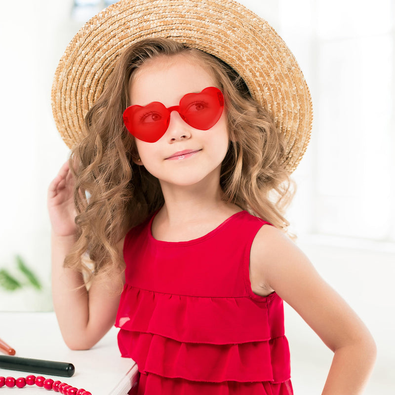 28 Packs Valentine’s Day Heart Shaped Sunglasses with Cards, Classroom Exchange Gift for Kids