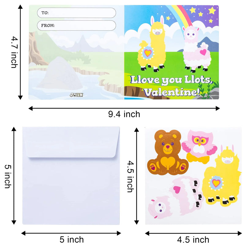 28Pcs Kids Valentines Cards With Stickers-Classroom Exchange Gifts