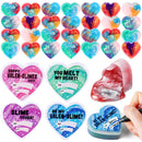 30Pcs Cosmic Realm Slime Hearts with Kids Valentines Cards for Classroom Exchange
