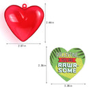 28Pcs Dinosaur Toys Figures Filled Hearts with Valentines Day Cards for Kids-Classroom Exchange Gifts