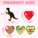 28Pcs Dinosaur Toys Figures Filled Hearts with Valentines Day Cards for Kids-Classroom Exchange Gifts