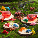 28Pcs Dinosaur Toys Figures Filled Hearts with Valentines Day Cards for Kids-Classroom Exchange Gifts